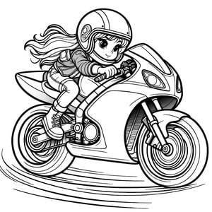 Menina em moto de corrida GP