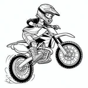 Menino em motocross